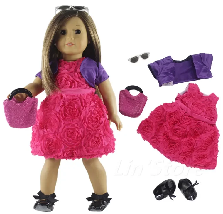 

Doll Clothes Outfit Dress+coat+shoes for 18" inch American Doll Many Style for Choice B01