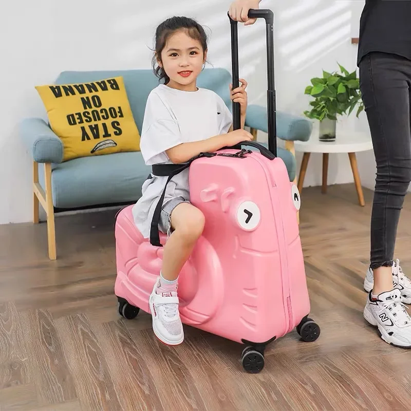 Kids Trolley Luggage Bag Travel Suitcase Children\'s Trolley Luggage Spinner Wheels Bag Cute Baby Carry on Ride Trunk Suitcase