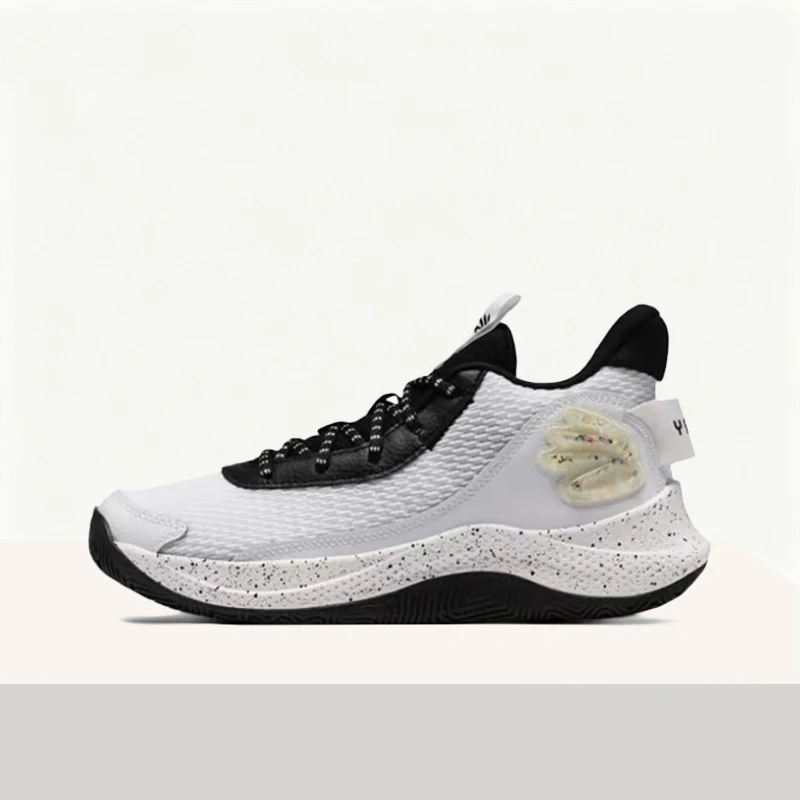 Under Armour Curry 3 Z7 Silver Black Stylish Sporty Round-Toe Lace-Up High-Top Basketball Cushioned Unisex Shoe 3026622-101