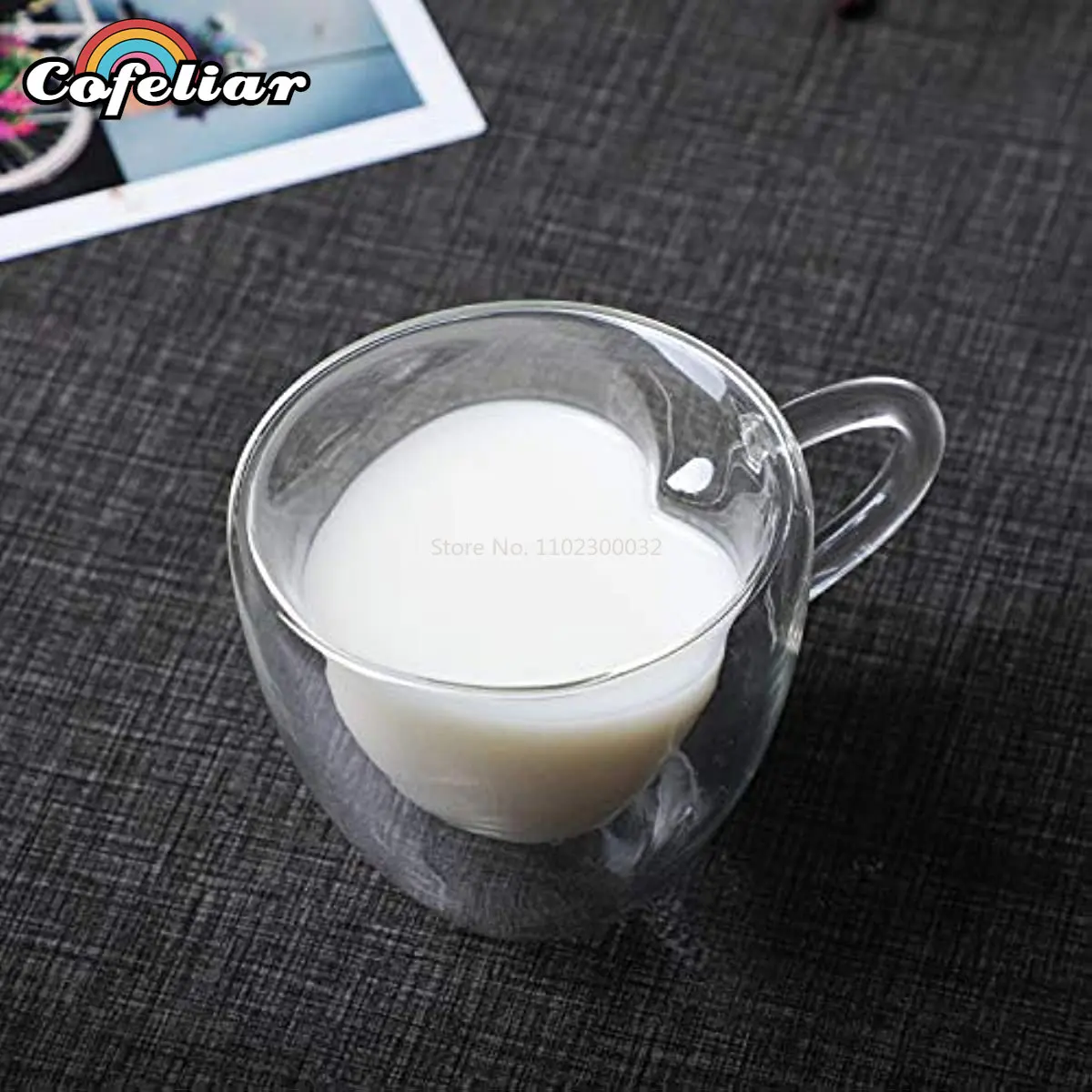 

1-6Pcs 80ML Heart Double Wall Glass Cup Handmade Transparent Espresso Coffee Milk Drink Juice Water Tea Heat Resistant Mugs