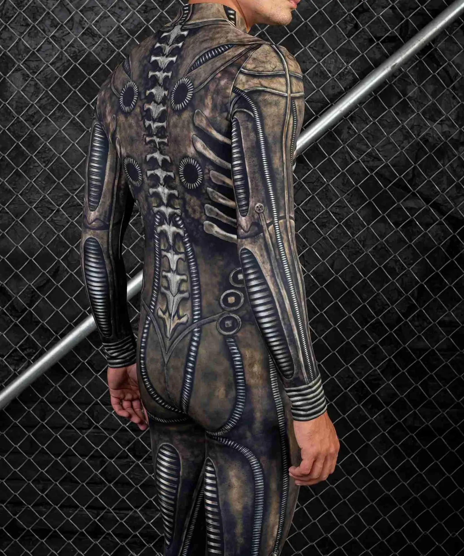 Bunter Mechanischer Muskel-Schädel-Bodysuit, Strumpfhose für Männer, Cosplay-Kostüm, Zentai, Performance, Party, Festival, Radsport-Jumpsuit, Kleidung – Detail 13