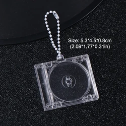 Peripheral Commemorative Blank Album Mini CD Case Keychain CD Player Shaped Key Pendant For DIY Backpack Hanging Decoration