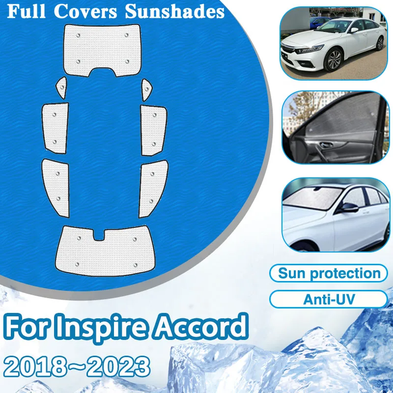 For Honda Inspire Accord 2018~2023 2019 2020 2021 Car Full Sun Visor Rear Window Cover Windshield Mat Sunshades Auto Accessories