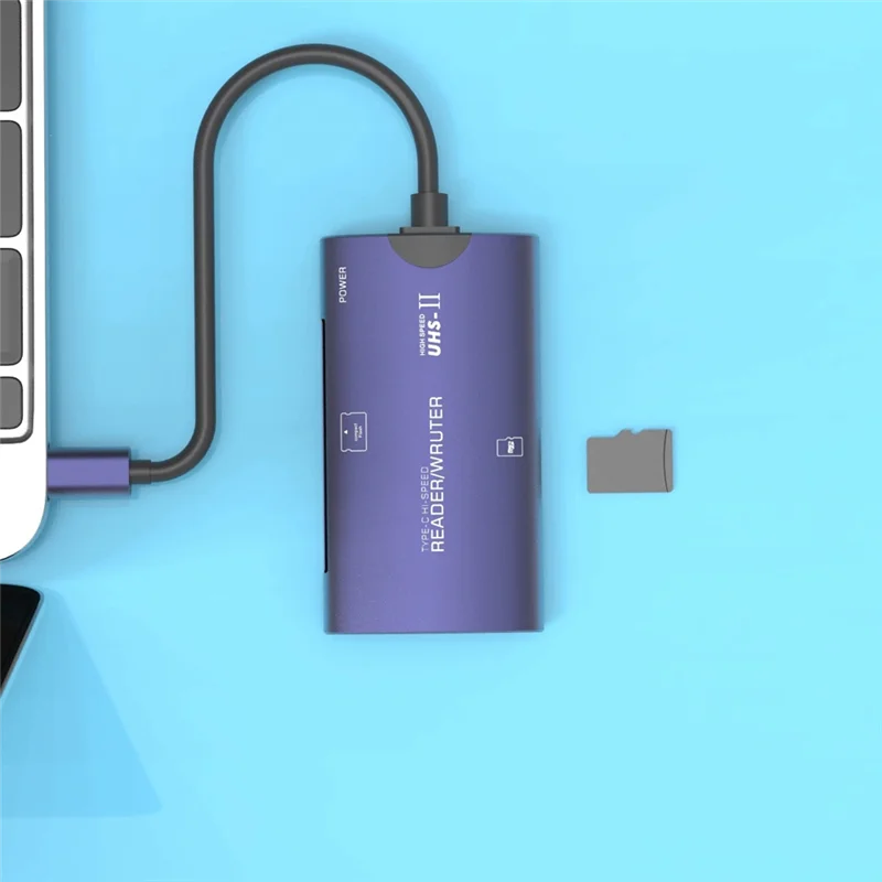 AAAEL-High-Speed Multi-Function CF Card Reader Type-C (TF+CF) TF Aluminum Alloy Computer Mobile Phone Two-In-One Card Reader