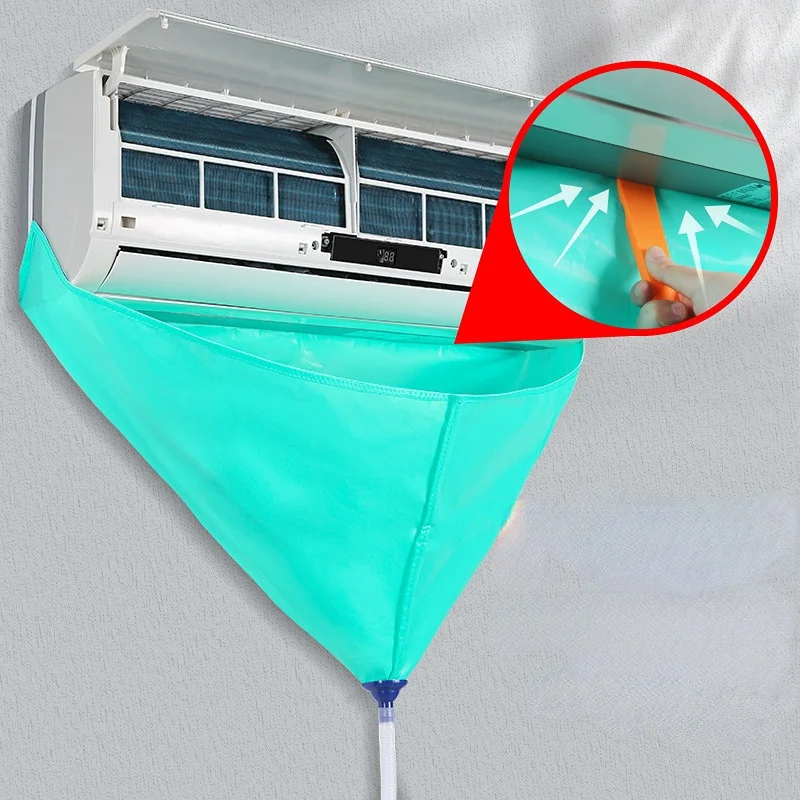 Air conditioner cleaning kit with leak-proof cover and water pipe. No disassembly needed, complete cleaner tools