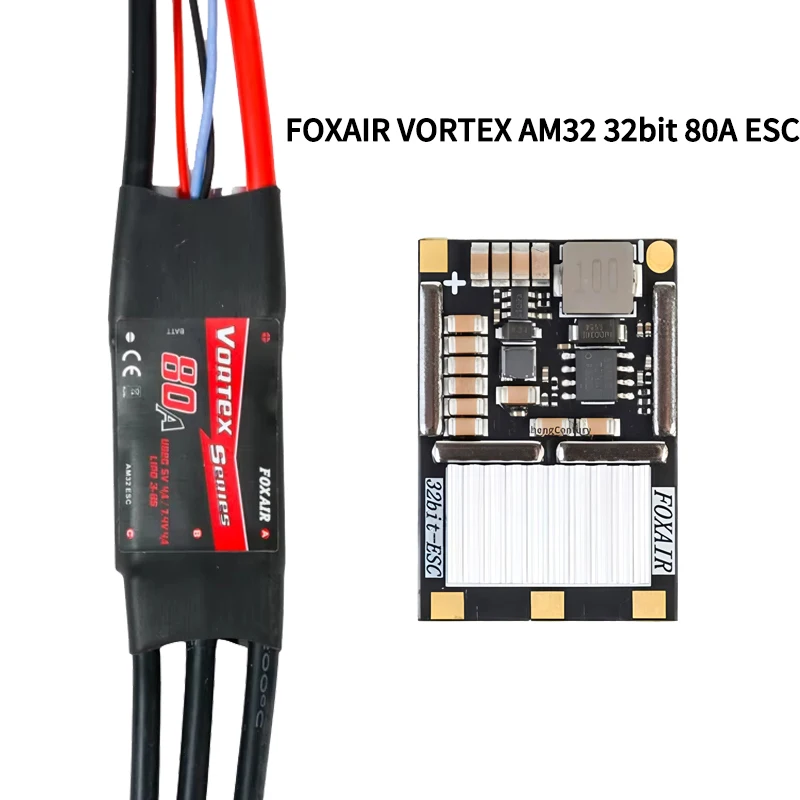 FOXAIR VORTEX Series 80A 32-Bit AM32 Brushless ESC No BEC Bare Board Or Pre-Wired Version 3-8S LiPo Speed Controller For RC FPV