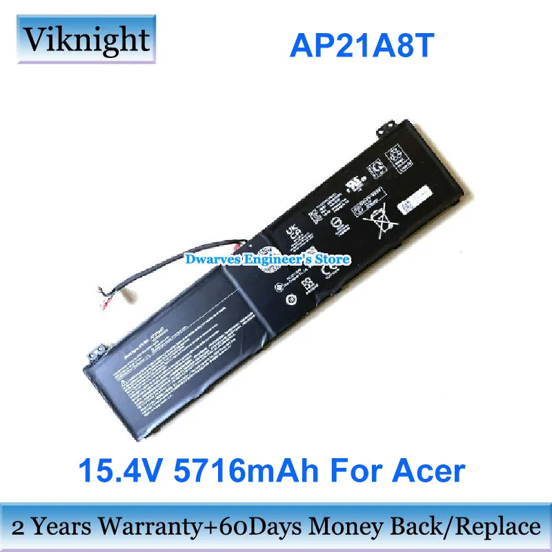 Genuine AP21A8T Battery 15.4V 5716mAh 90.61Wh For Acer KT0040G014 4ICP5/64/126 Laptop Battery