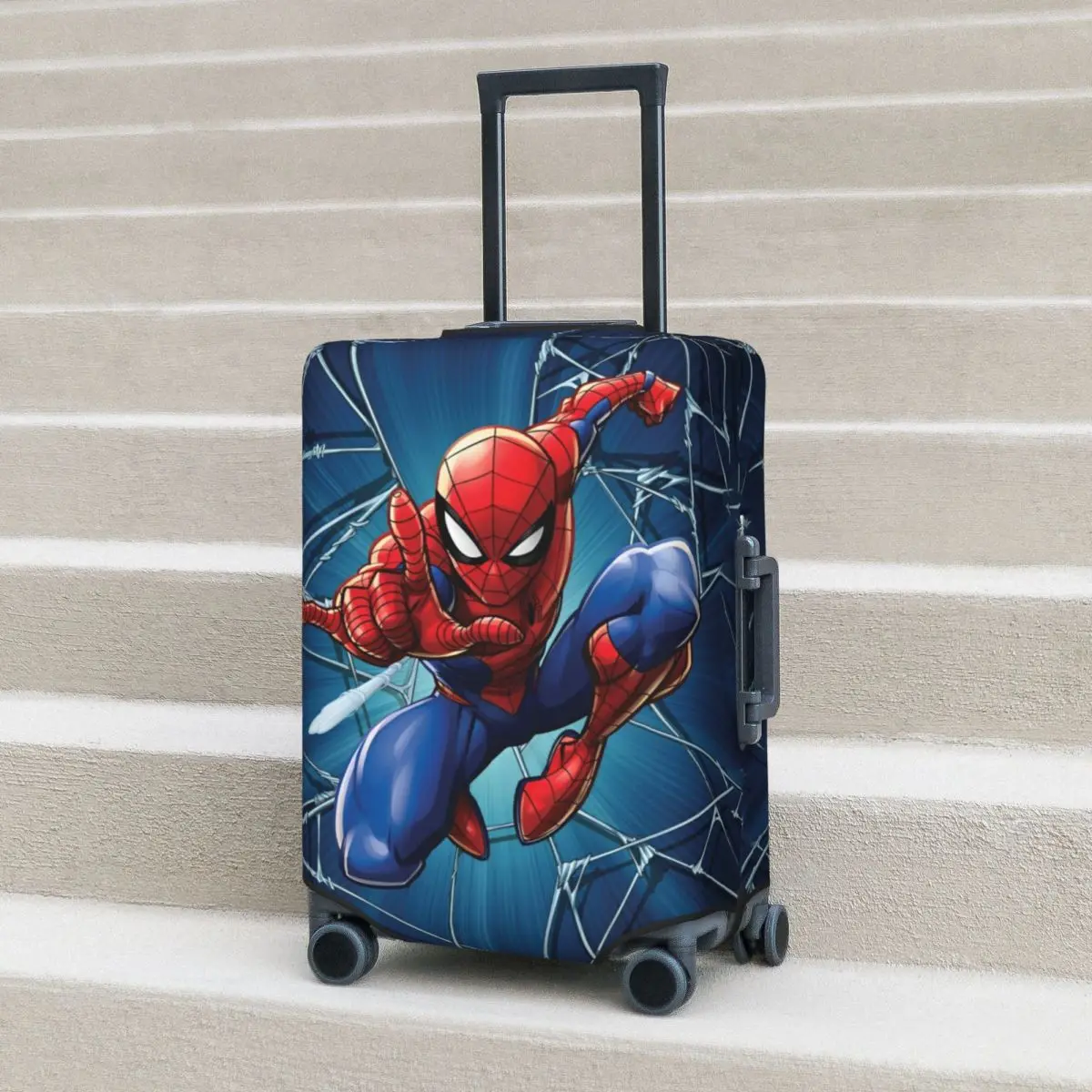 Spider Man Web Shooting Leap Poster Suitcase Cover Business Protection Flight Strectch Luggage Accesories