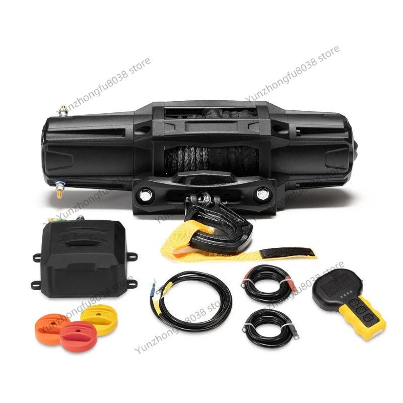 6500 Lb 12V Electric Winch IP67 Waterproof Mini Dual Motor Winch with Multi-function Controller for Marine Use
