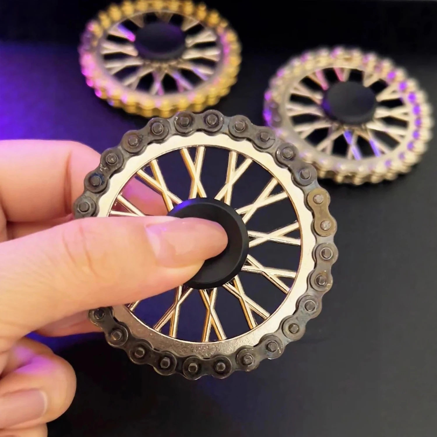 

Вращающаяся игрушка для пальцев для взрослых, гироскоп с легкосплавными колесами, механический гироскоп EDC, средство для снятия стресса