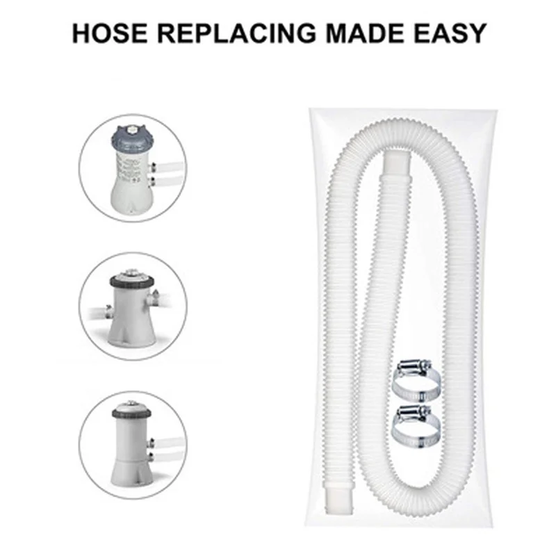 ABSE-Diameter Easy To Install Accessory Pool Pump Replacement Hose - 59Inch Long For Intex Models 300/330/530/1000