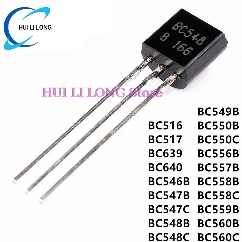 100PCS BC547C TO-92 BC547 BC516 BC517 BC546B BC547B BC548B BC549B BC550B BC556B BC557B BC558B BC559B BC560B BC639 BC640 BC548C