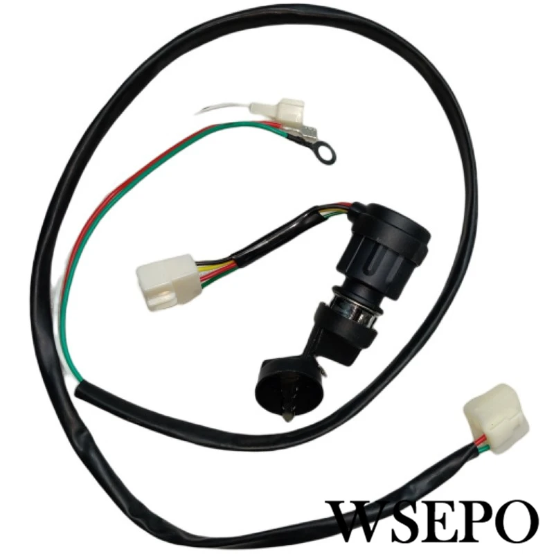 5 Pin Elektrische Start Schakelaar + Kabel Lijn Kit Past 170F 178F 186F 188F 192F Luchtgekoelde Dieselmotor 2KW-7KW D-Iesel Generator