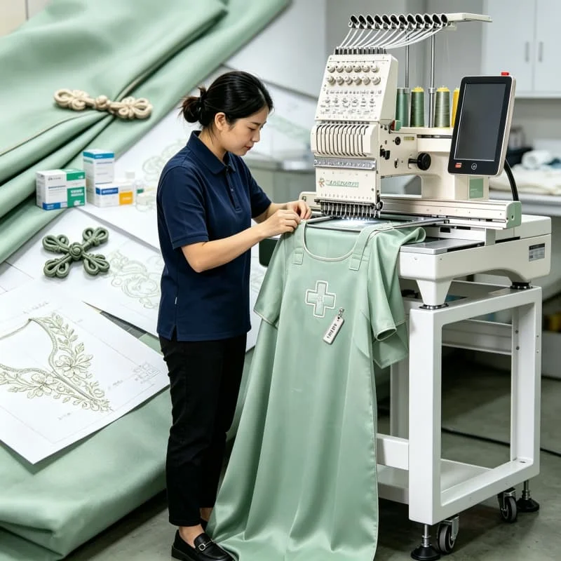 Denim Jeans Embroidery Machine 15 Needle 1200 SPM Heavy Duty For Leather Jean Jacket Back Logo Customized