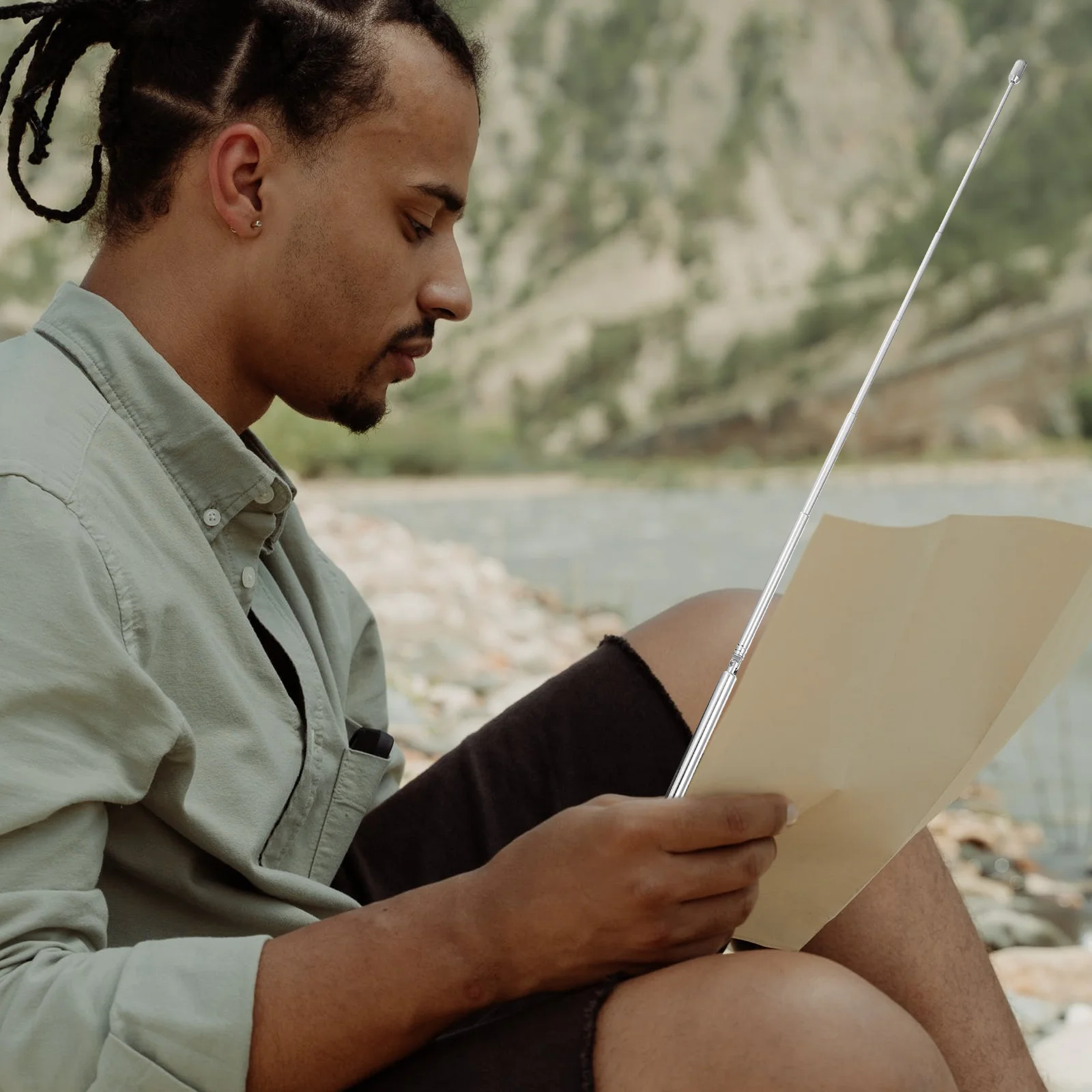 1Set RVS Wichelroede Intrekbaar Waarzeggerij Instrument voor Water Schat Minerale Detectie Verstelbare L Staaf