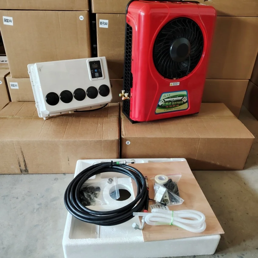 12 فولت جرار مقطورة 24 فولت 12 فولت وقوف السيارات تكييف الهواء بطارية تعمل بالطاقة مكيف الهواء للشاحنات #6