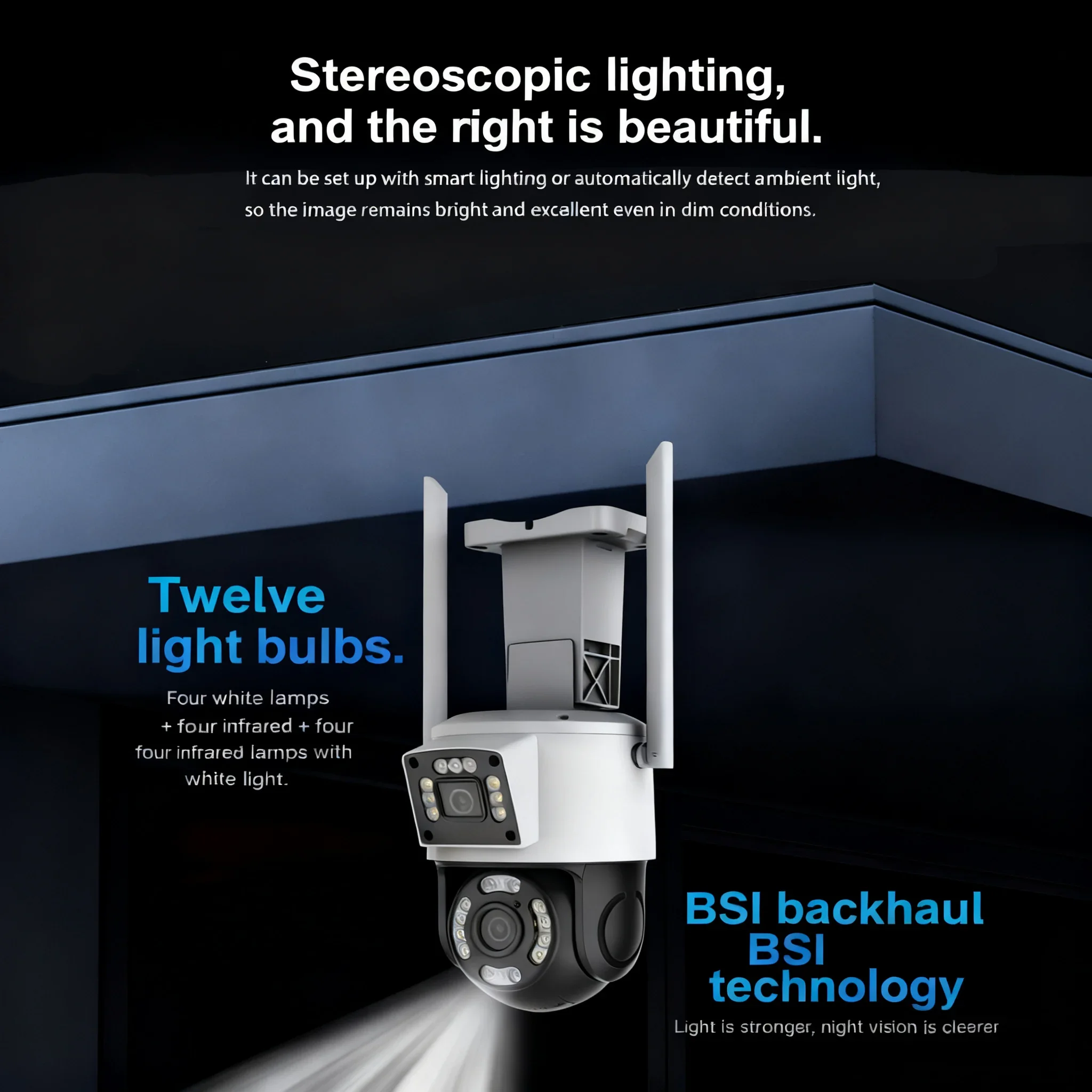 M617 5MP Dual Lens WiFi Surveillance Camera-ONVIF Protocol IP66 Waterproof  AI Detection 2-Way Audio Outdoor Security Cam