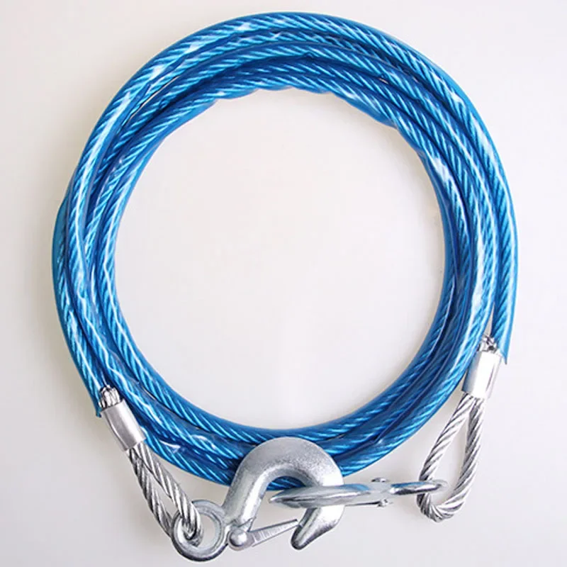 Strong Pull Car Tow Rope 5 Meters Long Steel Wire Off-Road Mini Cart Tow Rope For 4x4 Vehicles Emergency Rescue Rope