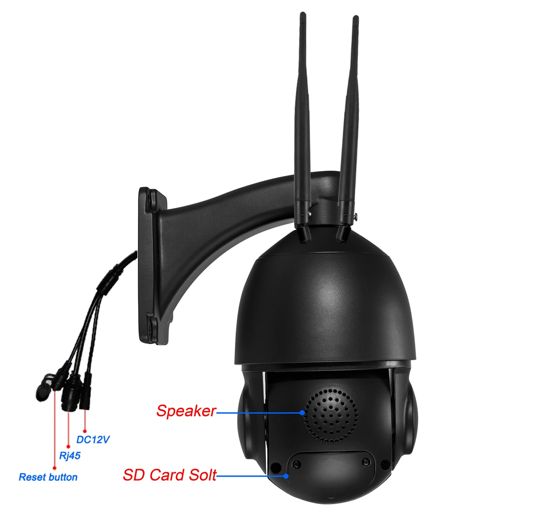 Kamera keamanan pelacakan otomatis hitam, CamHi 8MP 4K inframerah 256G 90X Zoom optik Audio 360 ° WIFI 4G 5G Sim kabel 4-in-1 PTZ IP