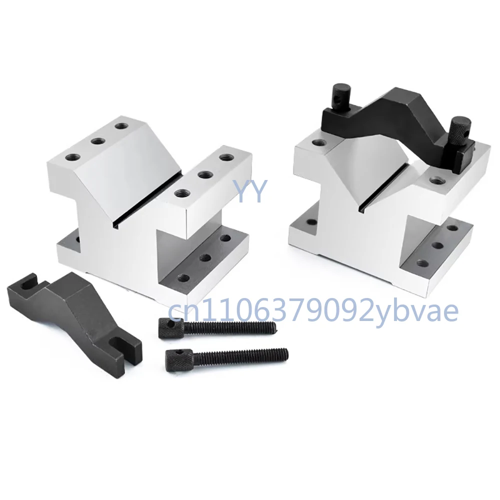2PCS 90° V-Blocks Precision V-Type Fixture Cast Steel Clamp Tool 35x35x30mm For Shaft Measuring, Alignment & Inspection