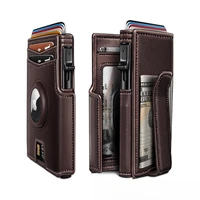 Cartera con funda de aluminio para hombre, estilo corto, con múltiples ranuras para tarjetas, plegable, tarjetero, para uso diario en negocios y viajes