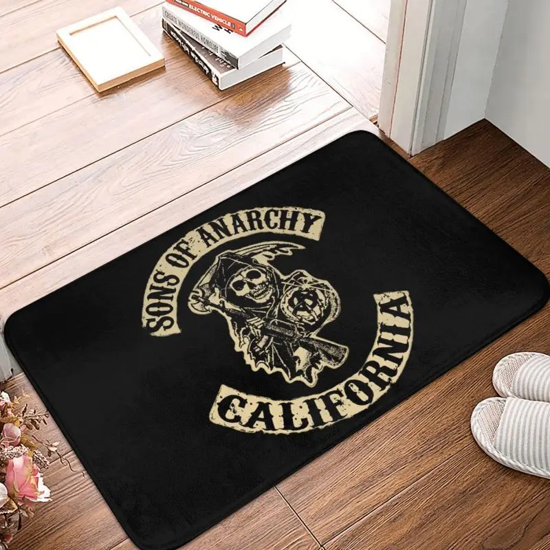

Custom Sons Of Anarchy Doormat Anti-Slip Entrance Kitchen Floor Door Mat The Death Reaper Bedroom Balcony Rug Carpet Footpad