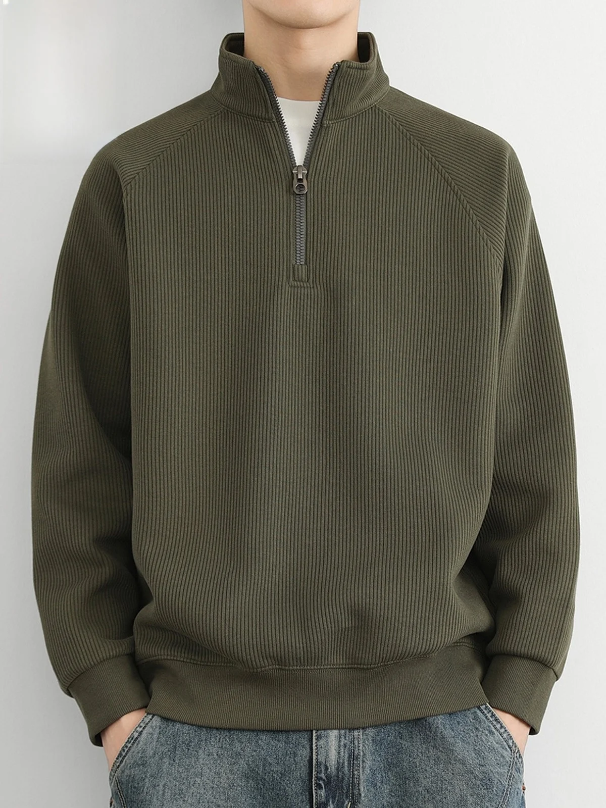 

Мужская толстовка свободного кроя на молнии с длинным рукавом и воротником-стойкой, повседневная, удобная, весенняя, модная, молодежная, трендовая