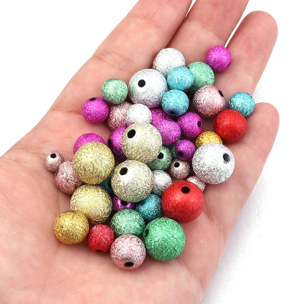 DIY Jewelry Findings Coloful Wrinkle Round Acrylic Gumball Beads Fit Girls Ornament Accessories Material 6mm 8mm 10mm 12mm