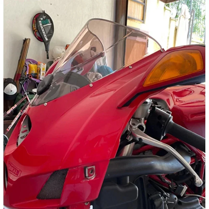 ل Ducati 749R 749S 999R 999S 2005 2006 2007 دراجة نارية شاشة الرياح فقاعة مزدوجة الزجاج الأمامي منحرف حامي الزجاج الأمامي 999