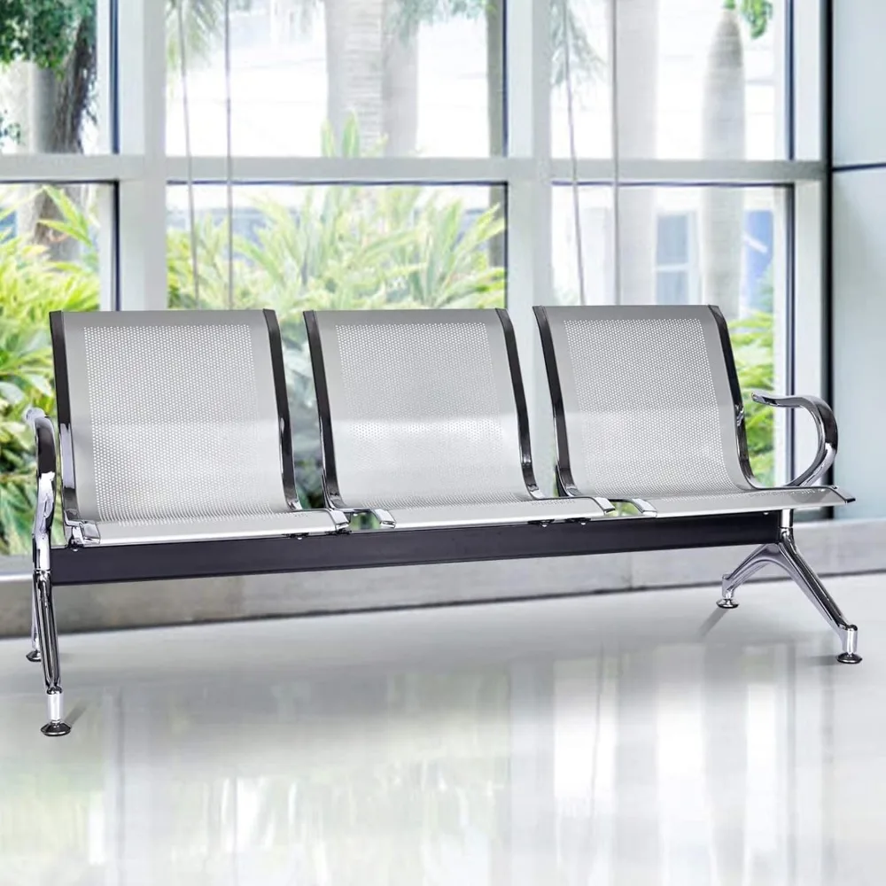 3-Seat Waiting Room Chairs - Waiting Room Chairs with Arms Airport Reception Chairs Reception Bench, Lobby Bench Seatin