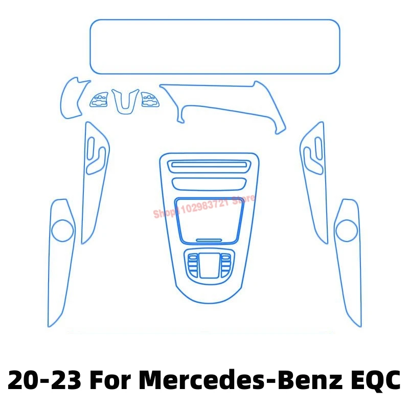 Tpu Transparent Film for Mercedes Benz EQC EQC350 EQC400 2020-2022 Car Interior Sticker Center Console Gear Navigator Door Panel