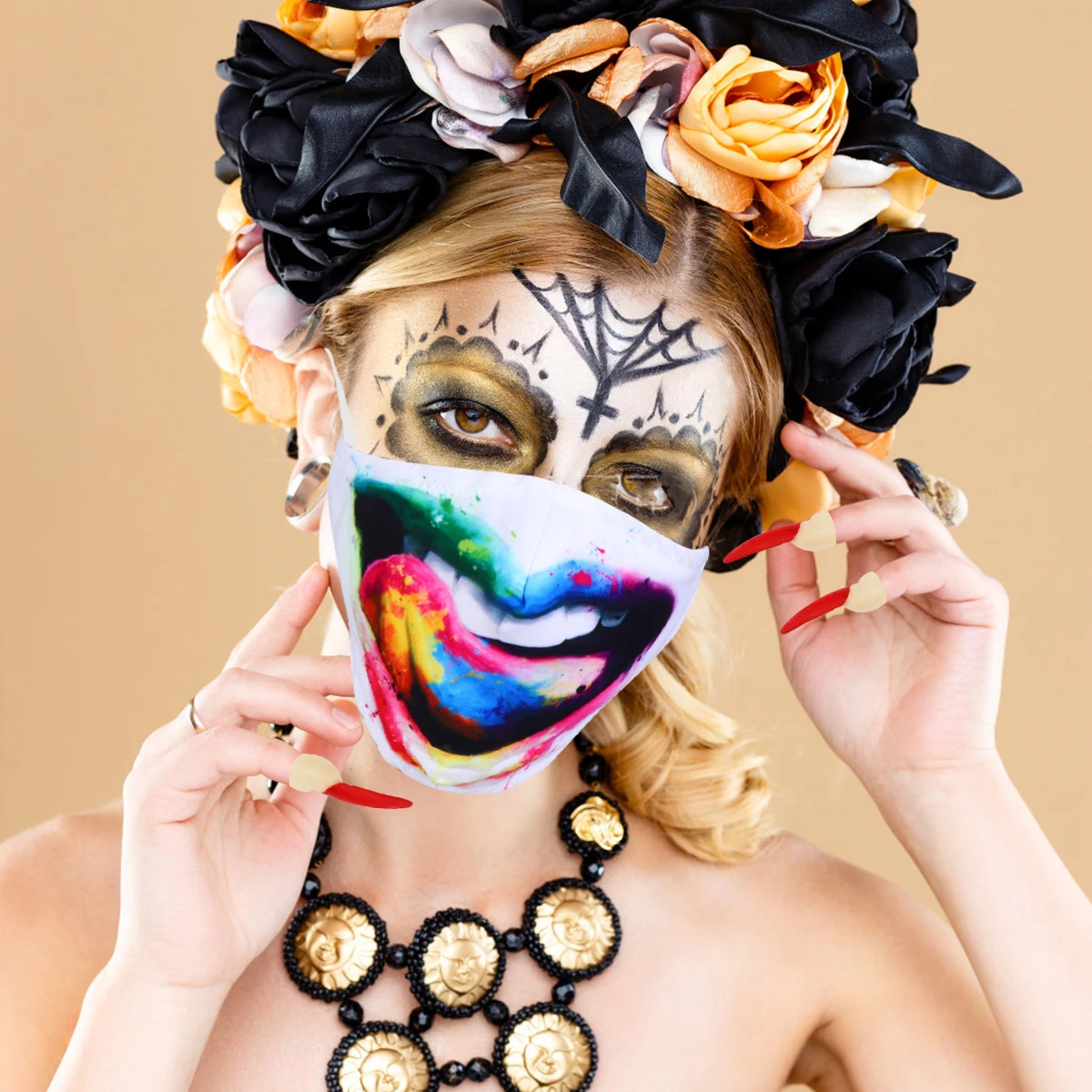 11pcs Zombie Nagels Heks Neus Valse Vingers Speelgoed Rood Halloween Party Cosplay Maskerade Rollenspel Props Past op de meeste