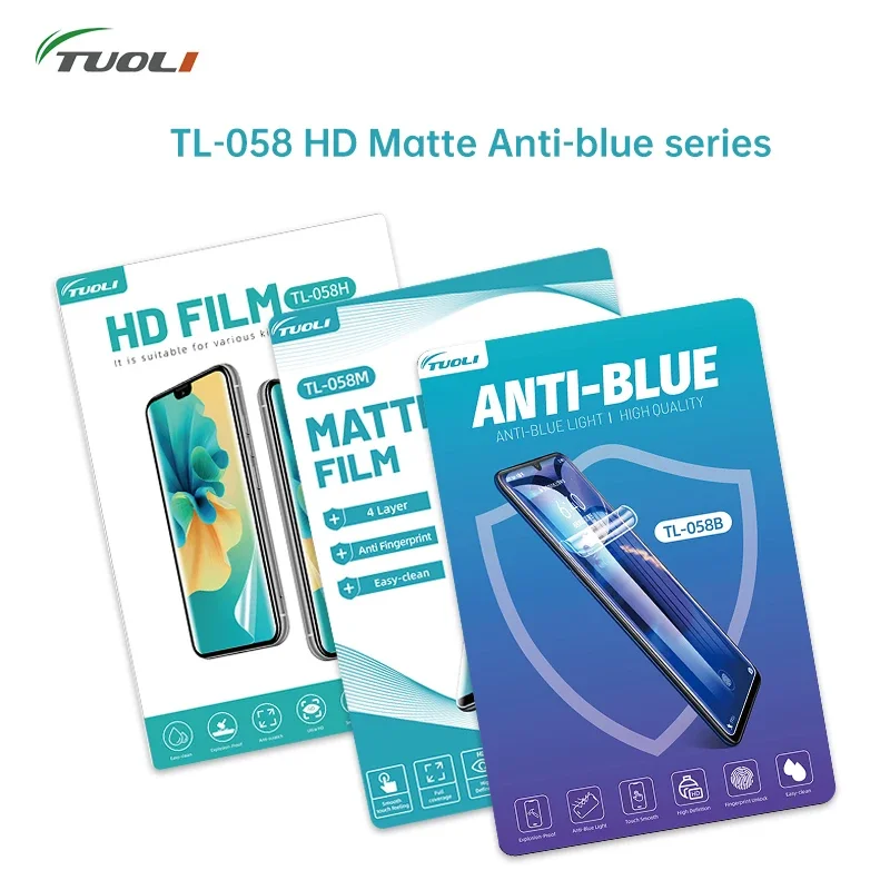 TUOLI TL-058 TPU HD película de hidrogel Universal Protector de pantalla curvo recto mate privacidad esmerilado protección máquina cortadora