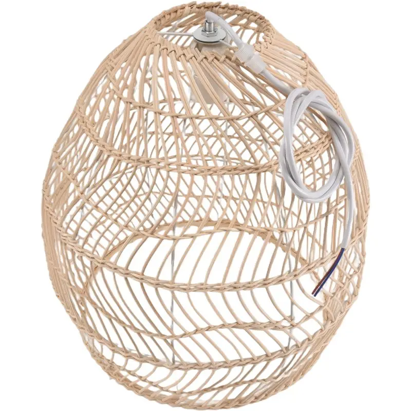 [NEWA08R】 Rattan Lamp Pendant Light Vintage Hanging Lamp Shades E27 Living Room Dining Room Home Decor Cafe Restaurant Hanglamp