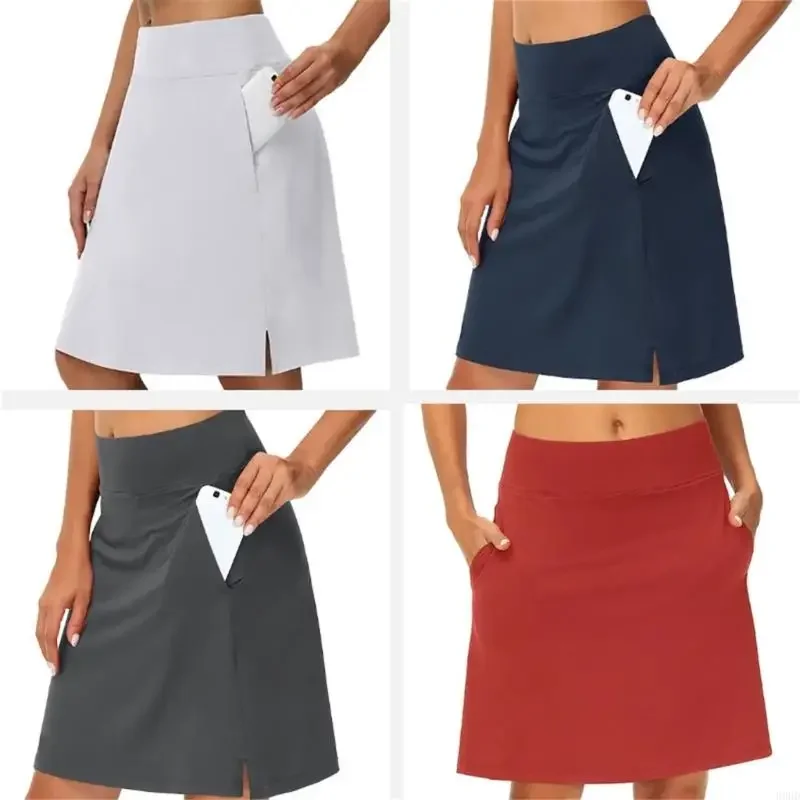 

Дышащая теннисная юбка с карманом и эластичным поясом с высокой талией, спортивные шорты для спортзала для женщин, фитнес, бег