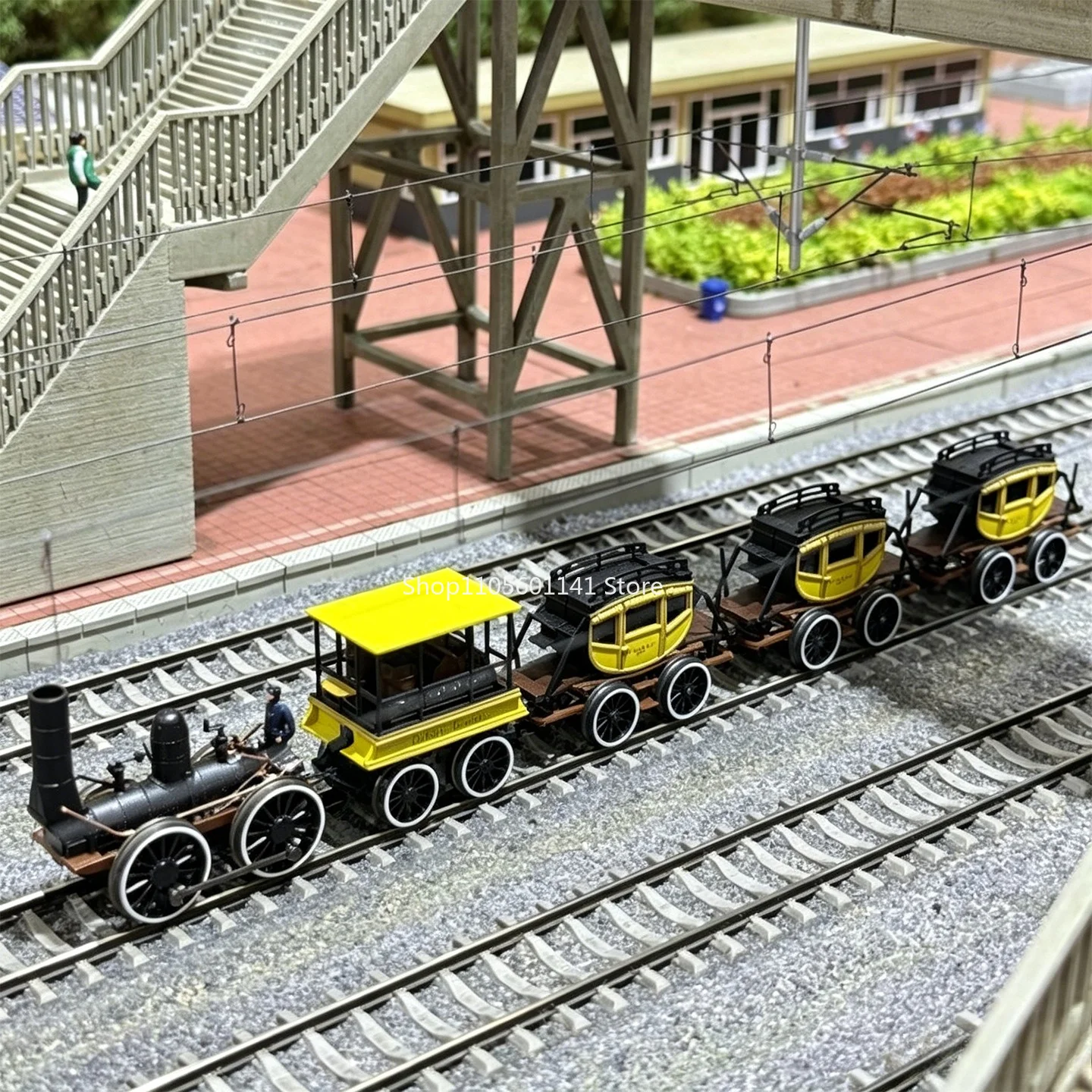 Image of HO 1/87 Maßstab Eisenbahnmodell-Set DeWitt Clinton Dampflokomotive aus Legierung und ABS-Material, Mehrere Optionen, Spielzeug-Geschenk