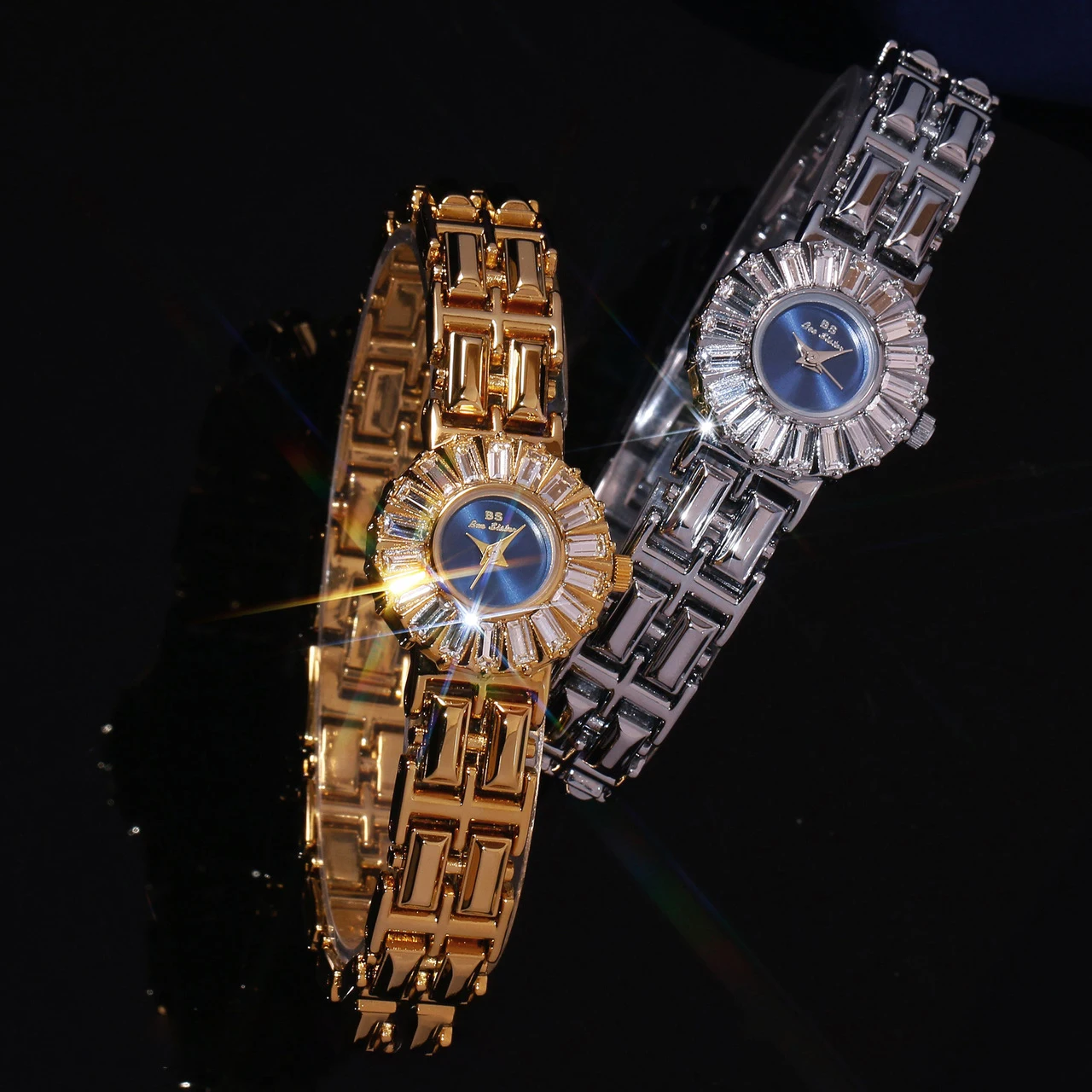 Gold Silver Stainless Steel Watch Women Original Brands High-end Luxury Rhinestone Quartz Watches Gifts For Women