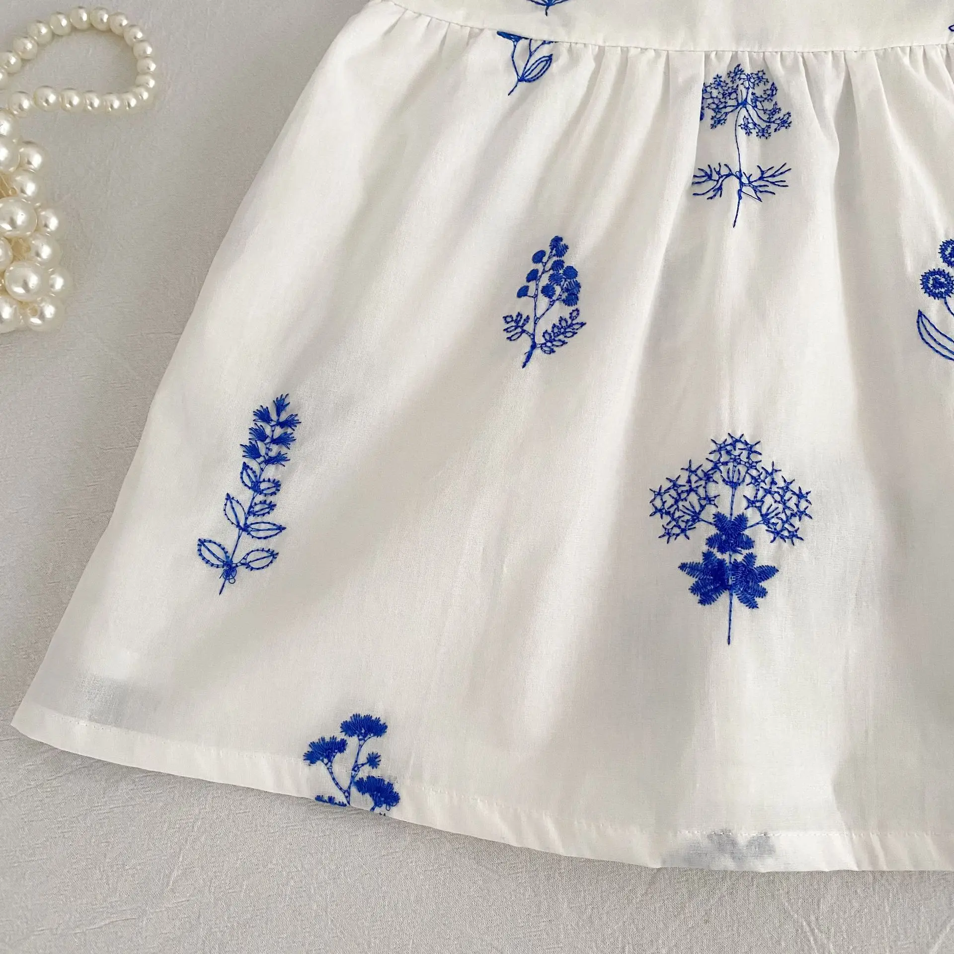 Sommer Neuer Stil 2-6 Jahre Mädchenkleid Kurzarm Babykleidung Kinderkleid Koreanisches Besticktes Mädchen Retro Schwesterkleid – Detail 20
