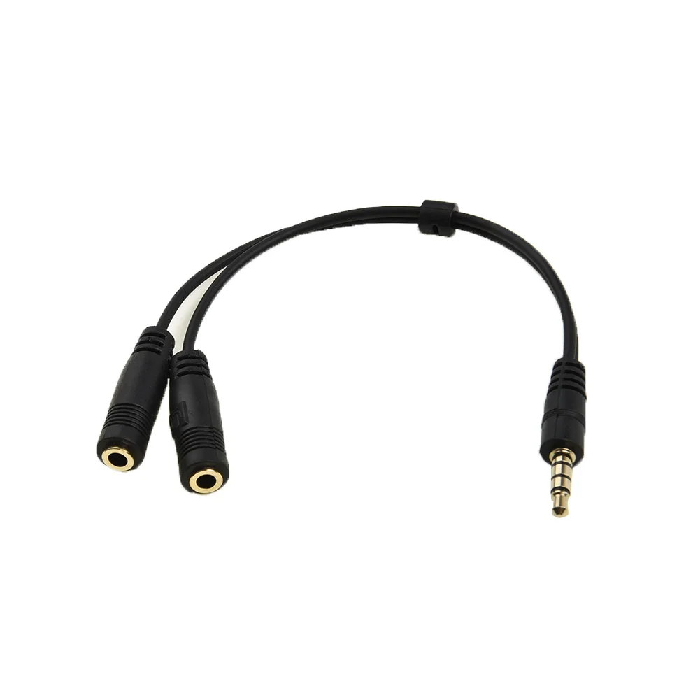 Audio Stereo pria ke 2 wanita 3.5mm adaptor Splitter Headset mikrofon Headphone ja-ck Y adaptor kabel Splitter