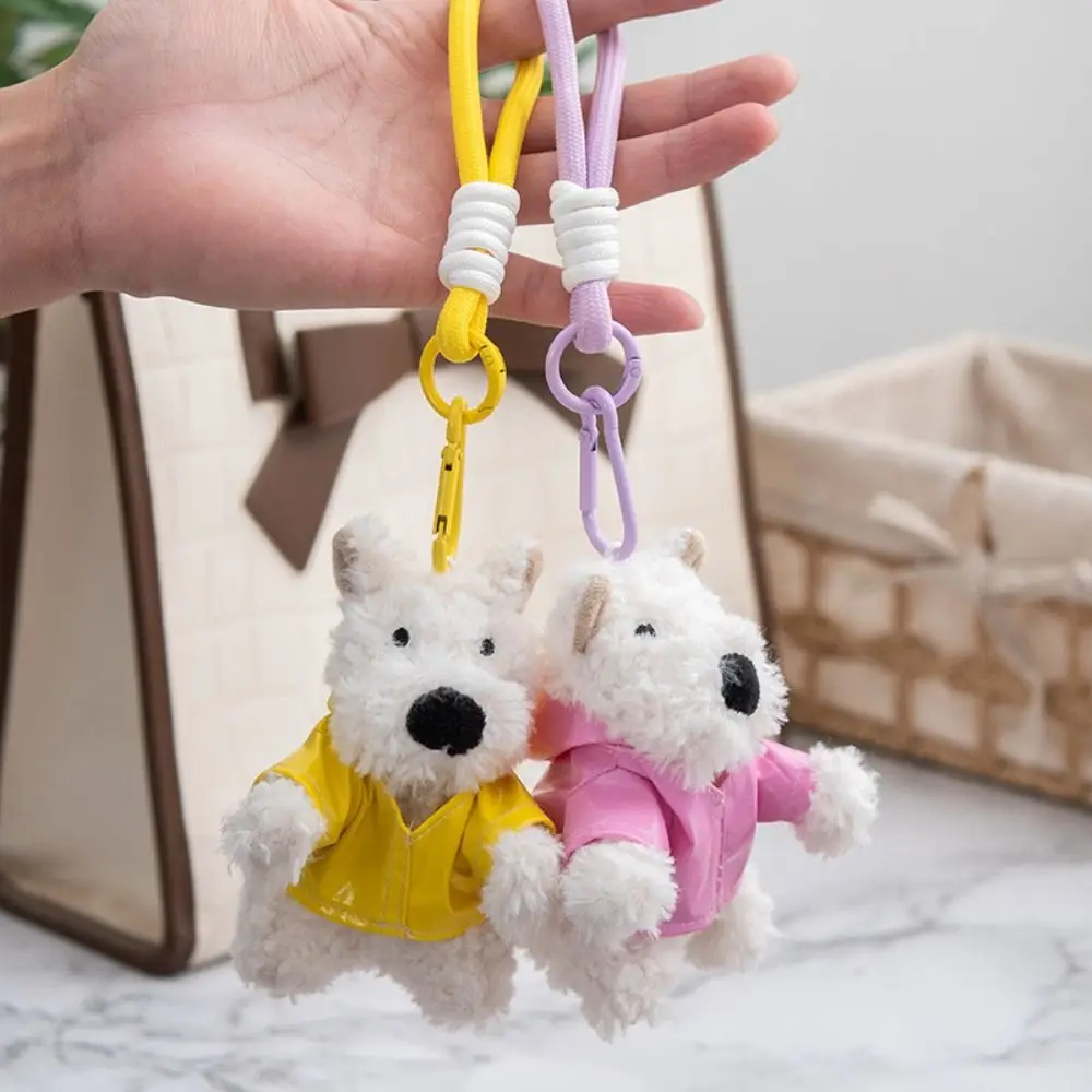 

Stuffed West Highland Bag Pendant Cartoon Animal Plush Plush Puppy Doll Keychain Anti-lost Cute Car Hanging Pendant Bag Pendant