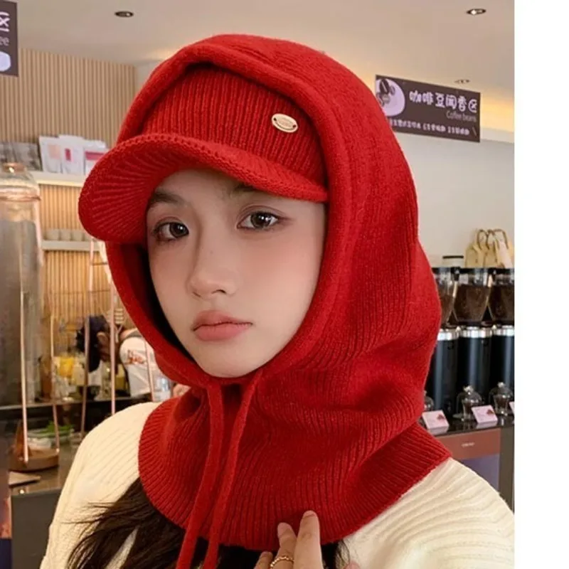 Conjunto de balaclava e viseira da moda – combinação de boné conversível e aquecedor de pescoço