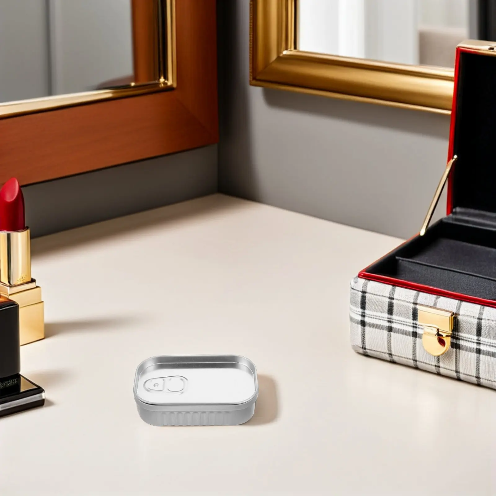 

5Pcs Creative Small Metal Jewelry Storage Boxes Rectangular Canister Design Lidded Organizer for Necklaces Earrings Trinkets