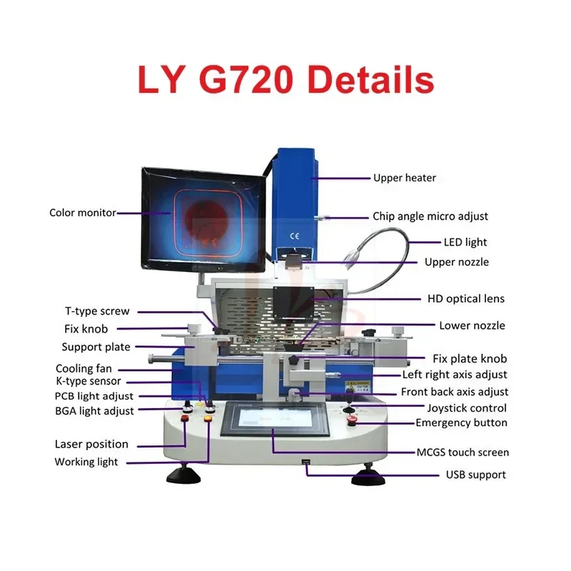 High Quality5300W Automatic Align Bga Rework Station G720 PRO Solder Machine with Chip Repair Soldering