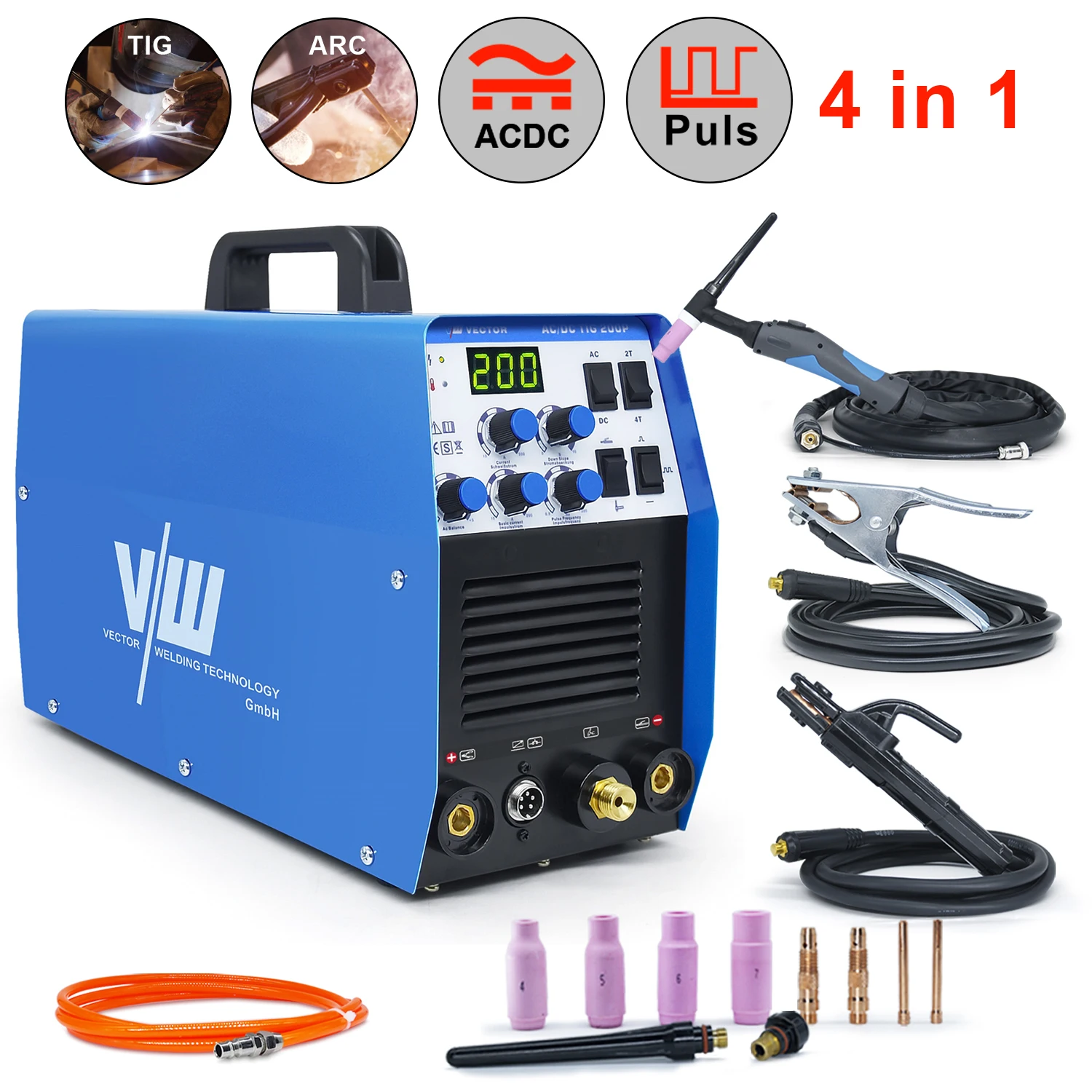 TIG Electrode Welding Machine AC DC Pulse Multi Inverter MMA Welder Milti-function