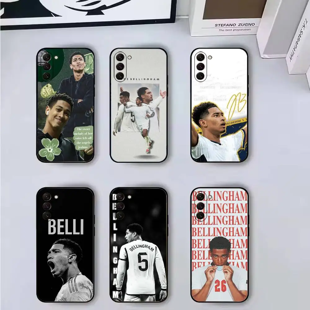 

J-Jude F-Football Bellinghams Phone Case Black Silicone Soft For Samsung Galaxy A73,A72,A71,A70,A53,A52,A51