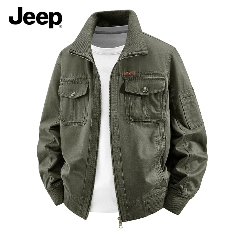 

Мужская куртка Jeep American Classic с воротником-стойкой, вышитым логотипом, функциональная куртка, прочная ветрозащитная куртка