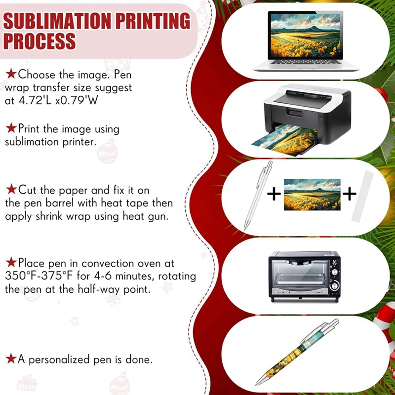 수축 랩이 있는 승화 볼펜, 사무실용 학용품, 10 개