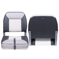 Low Back Boat Seats Thickened Sponge Marine Seat Easy to Clean Folding Chairs  for Fishing Yachts 1 Pack White and Gray
