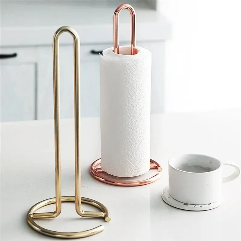 

Stainless Steel Kitchen Roll Paper Towel Holder Bathroom Tissue Stand Dining Table Vertical Napkins Rack Kitchen Storage Shelf