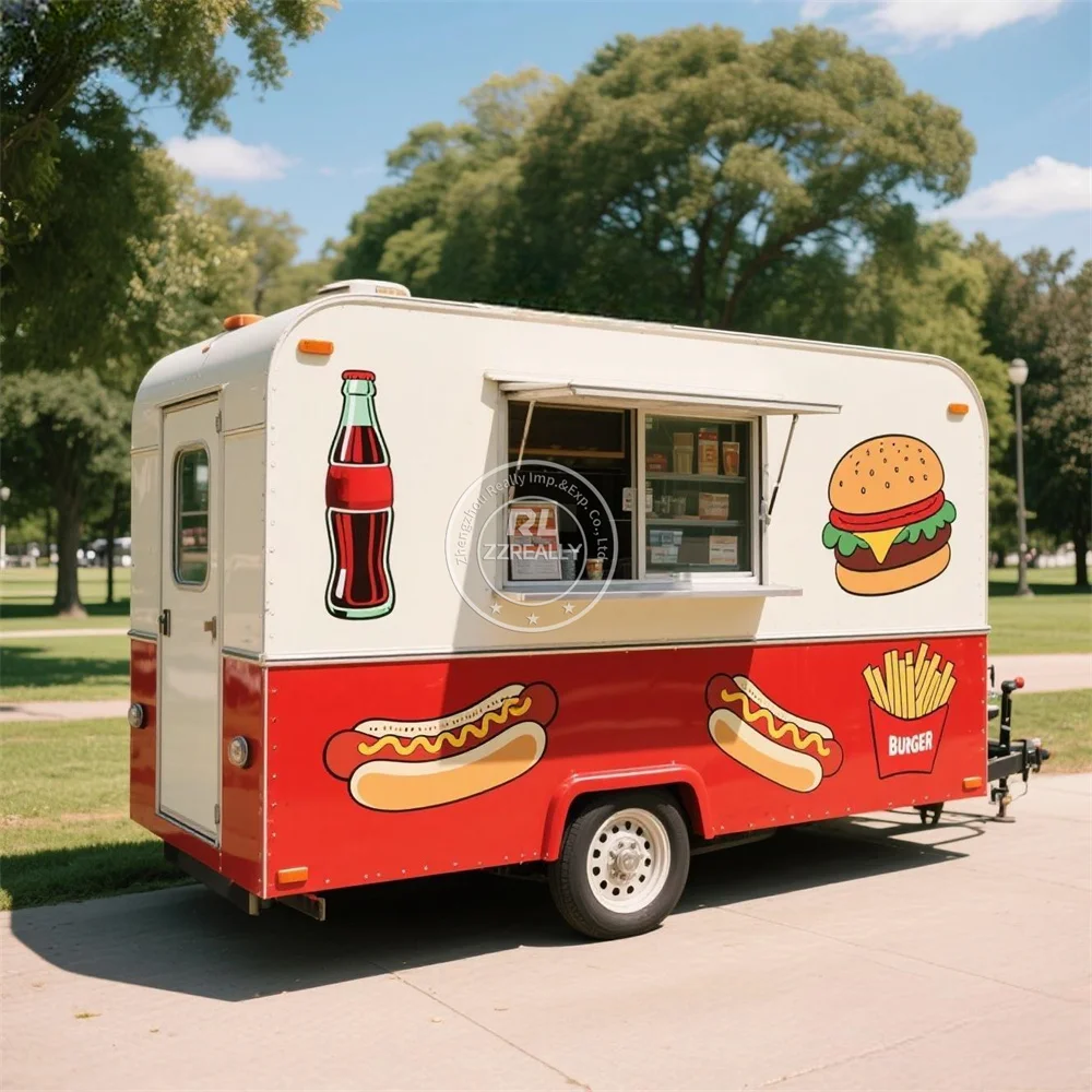 

Custom Street Food Trailer Concession Catering Trailer Coffee Ice Cream Cart Mobile Food Truck Trailer With Full Kitchen